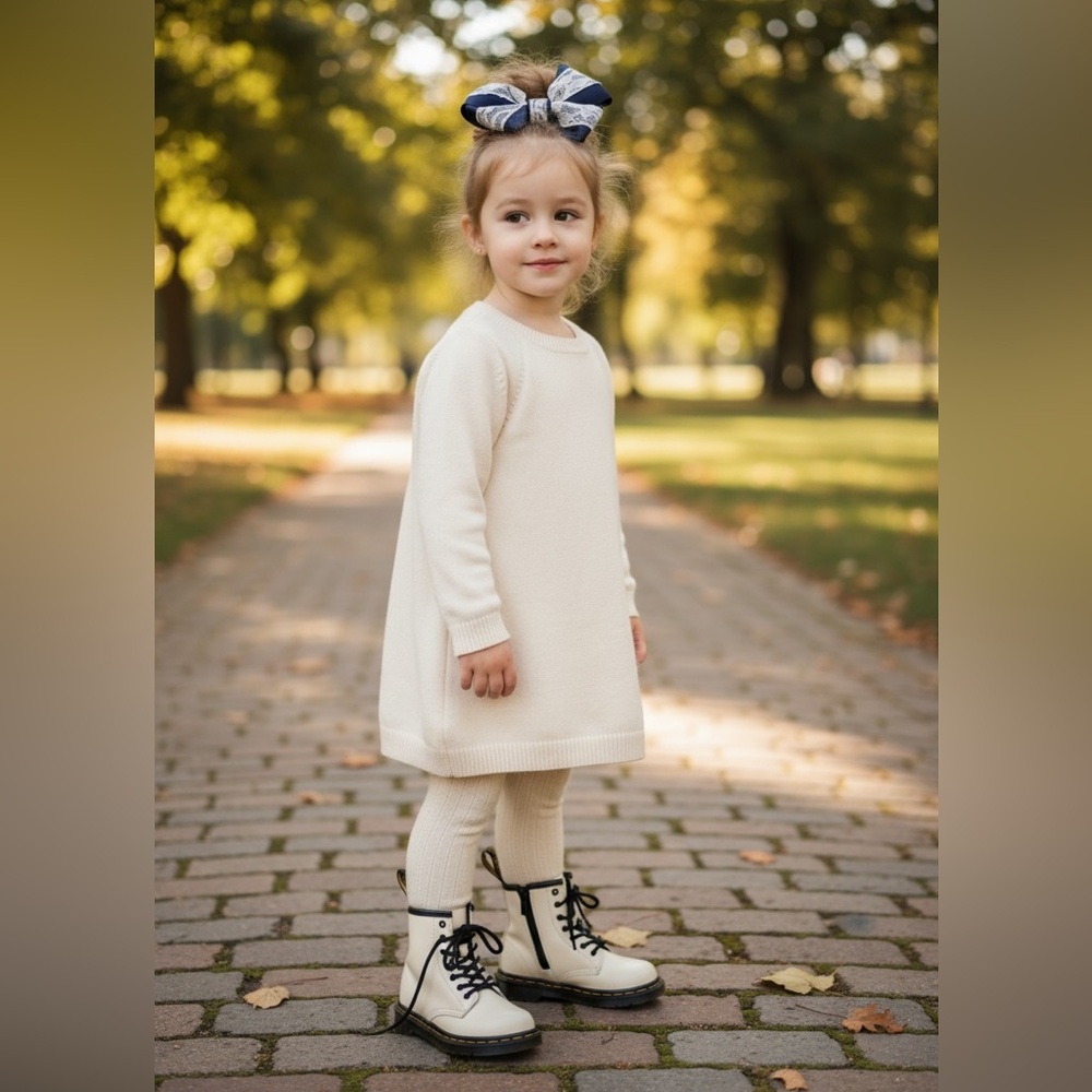 Dr. Martens Kids White lace up Boots